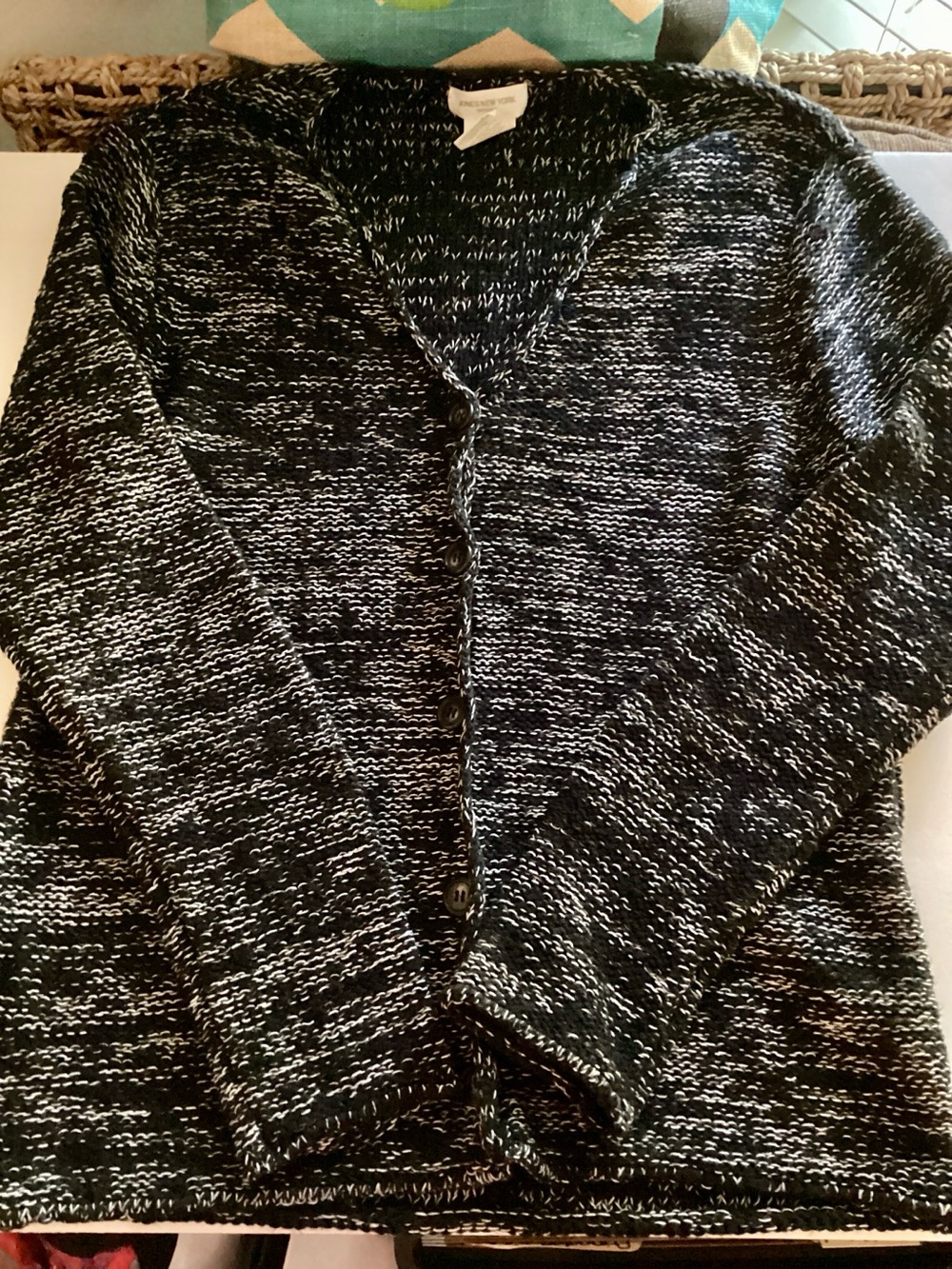 Jones NY Sport Cotton Button-Up Sweater Cardigan